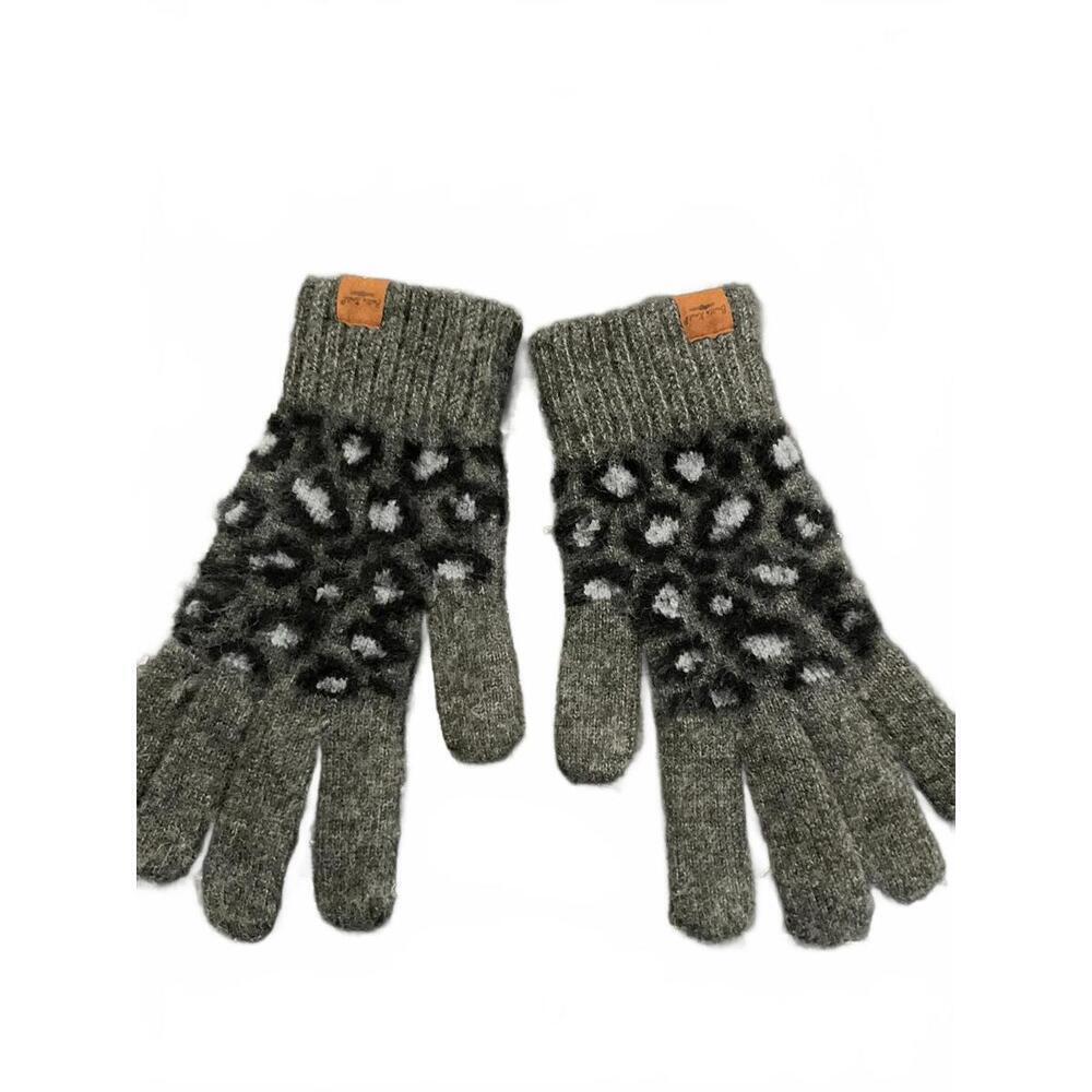Britt's Knits Cozy Knit Leopard Print Gloves
